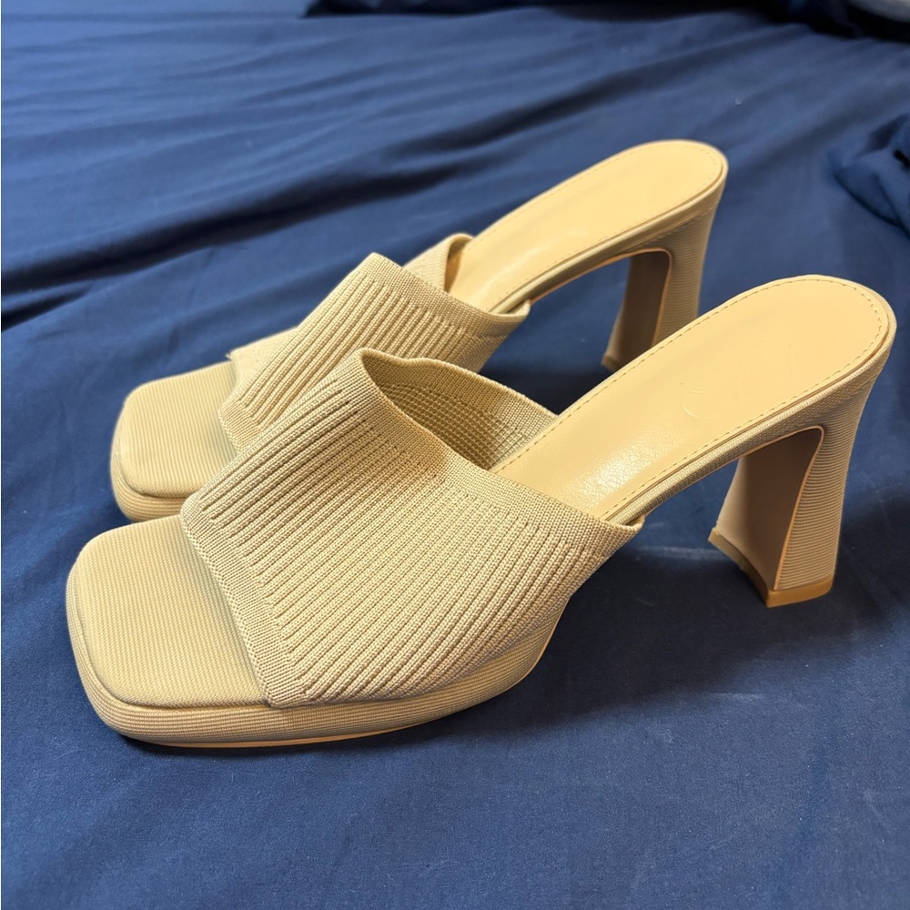 SHEIN Beige Women's Heeled Mules